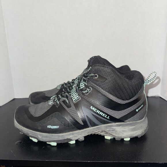 Merrell MQM Flex 2 GTX Womens 9.5 Black Gore-Tex Mid Top Trail Hiking Boots - Picture 3 of 7